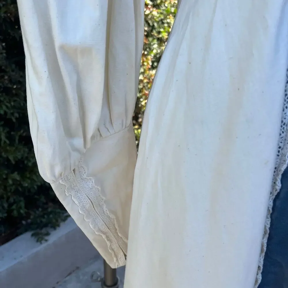 Vintage Gunne Sax By Jessica Cotton Velvet Prairie Renaissance Dress - Picture 7 of 15